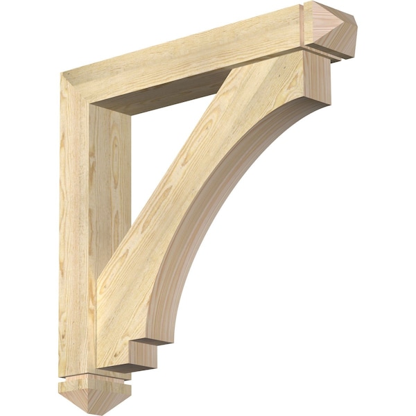 Ekena Millwork Imperial Arts and Crafts Rough Sawn Bracket w/ Offset Brace, Douglas Fir, 6"W x 34"D x 34"H BKT0604X34X34IMP03RDF - main